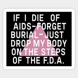 If I Die Vintage Retro Gay Protest Activist LGBT Magnet